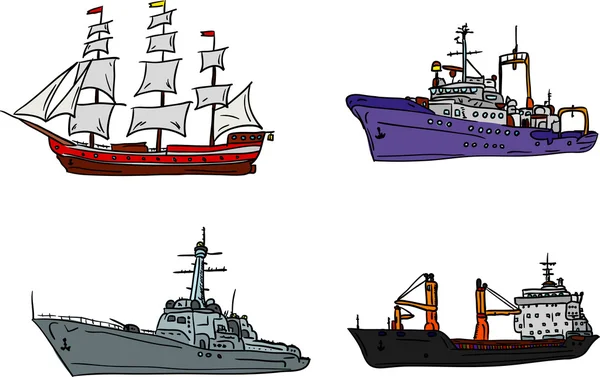 Ensembles de navires — Image vectorielle