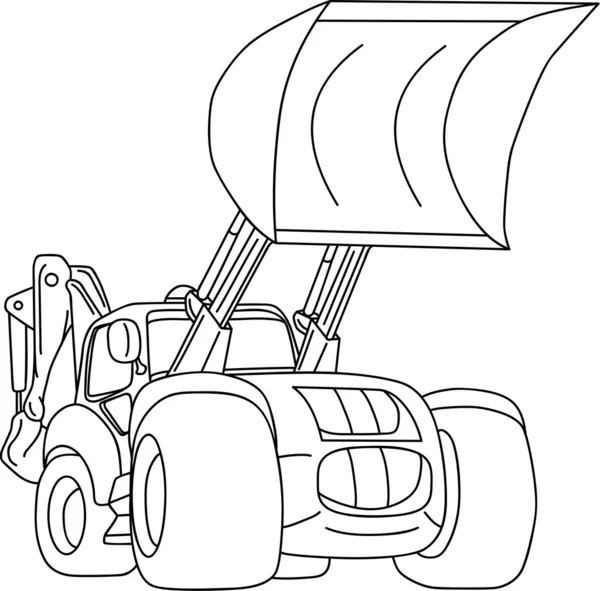 Vector Excavadora Tractor Topadora Aislado Fondo — Vector de stock
