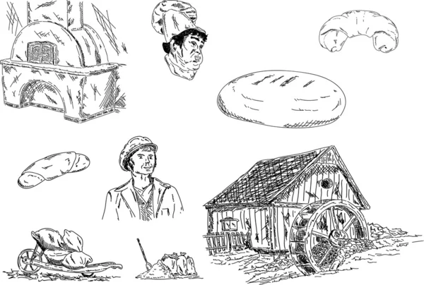 Miller y panadero — Archivo Imágenes Vectoriales