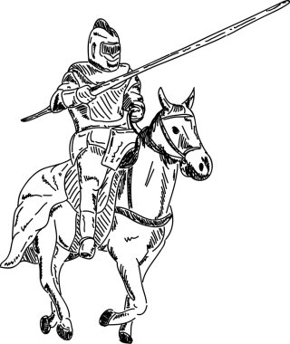 Vector - knight on horse isolated on background clipart