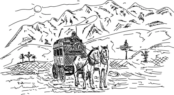 Horse wagon — Stock Vector