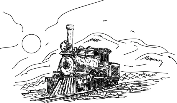 Vintage Steam engine — Stock Vector