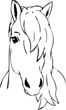 Haired horse head clipart