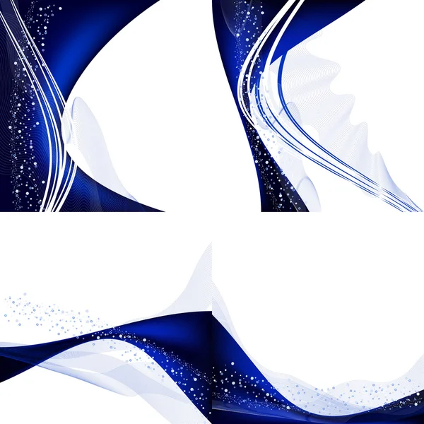 抽象的な青い背景のセット — ストックベクタ