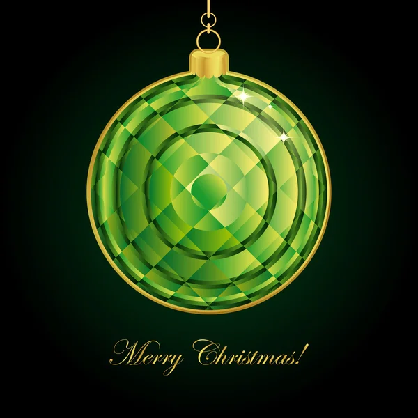 Emerald Kerstmis bal. vectorillustratie. — Stockvector