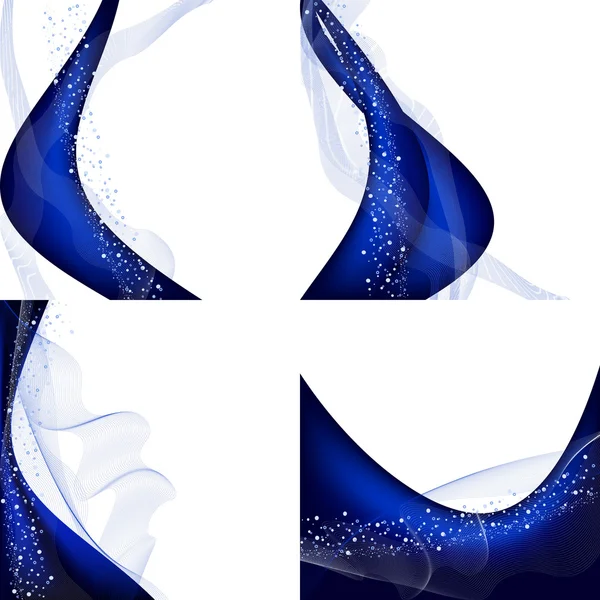 抽象的な青い背景のセット — ストックベクタ