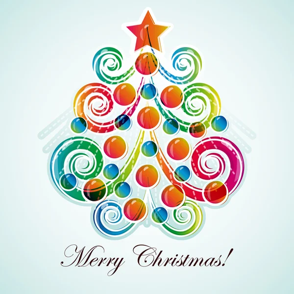 Açık renkli üzerinde tasarlamak Noel ağacı. — Stok Vektör