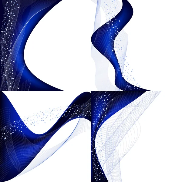 Uppsättning abstrakta blå bakgrund — Stock vektor