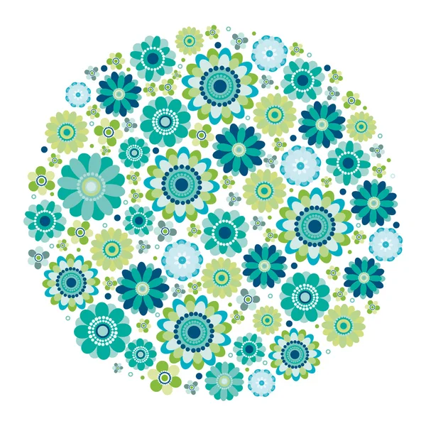 Grön design - flower circle. — Stock vektor