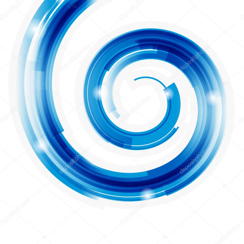 Abstract technology spiral with bokeh vector background. Eps 10