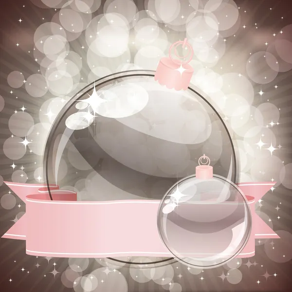 クリスマスの背景の透明ボール — ストックベクタ