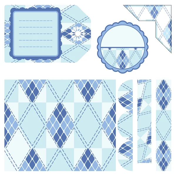 Eléments de conception pour scrapbook - bleu — Image vectorielle