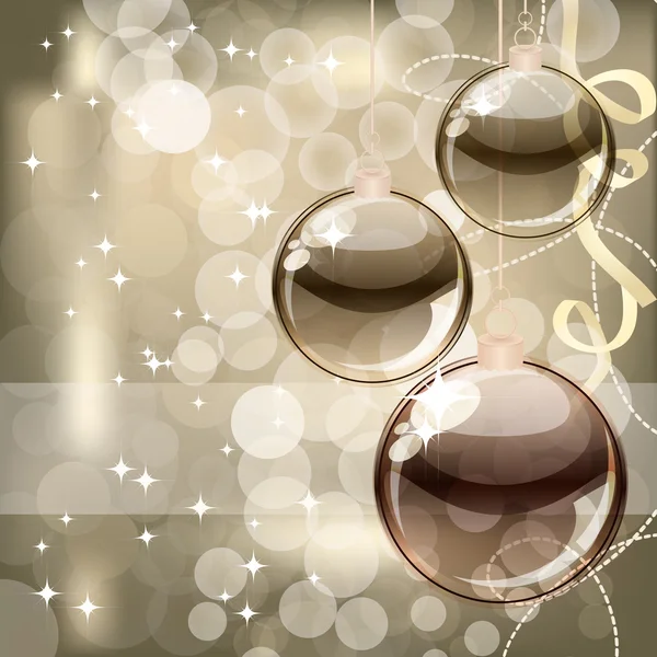 Kerstmis achtergrond met transparante ballen — Stockvector