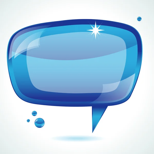 Blue glossy speech bubble - vector background — Stock Vector