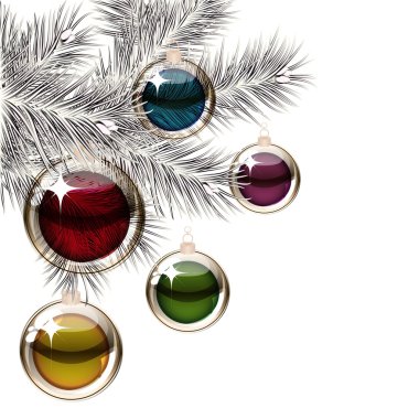 Christmas tree and transparent balls clipart