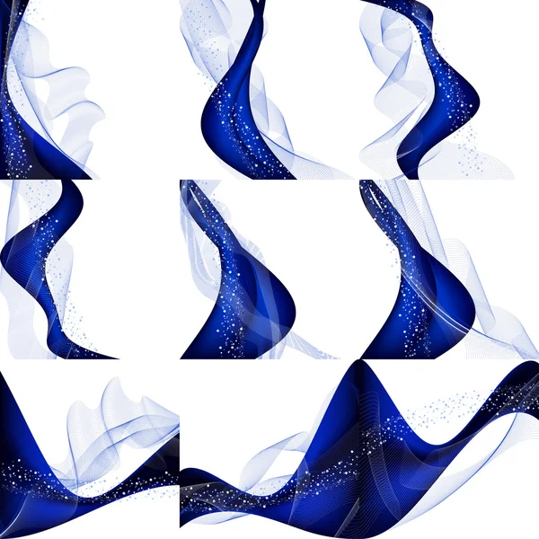 Conjunto de fondo azul abstracto — Vector de stock