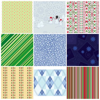 Set of Christmas seamless backgrounds clipart