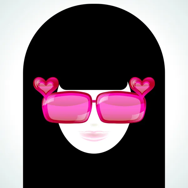 Κορίτσι στο ροζ γυαλιά ηλίου, διανυσματική εικόνα — Διανυσματικό Αρχείο