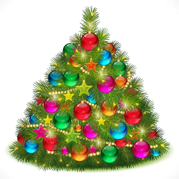Immagine vettoriale albero di Natale lussureggiante — Vettoriale Stock