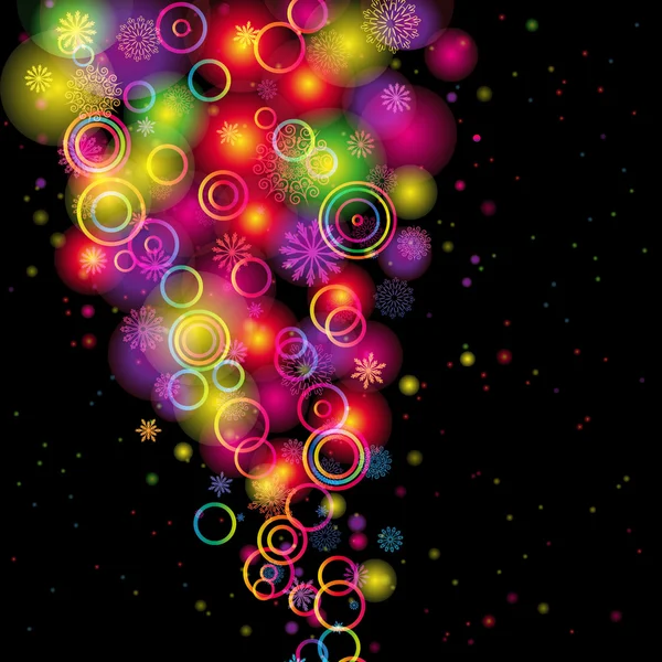 抽象的圈子和雪花灯与 raibow 颜色 ba — 图库矢量图片