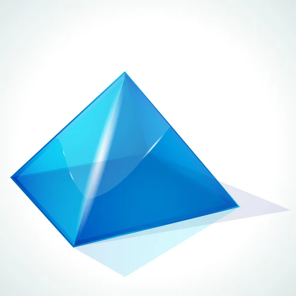 Pirámide azul vectorial sobre fondo blanco — Vector de stock