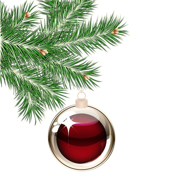 Vánoční strom a transparentní koule — Stockový vektor