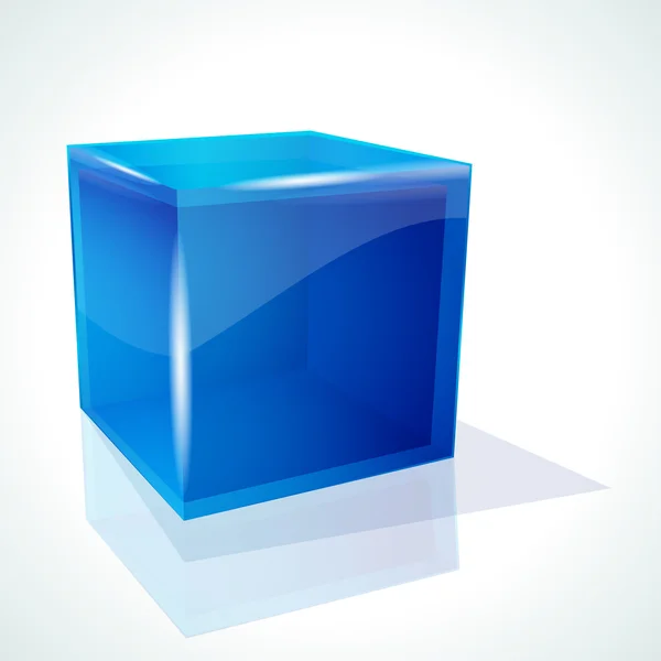 Vektor blå kub på vit bakgrund — Stock vektor
