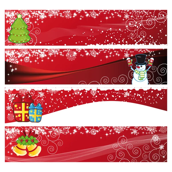Vector Christmas Horizontal Banner — Stock Vector