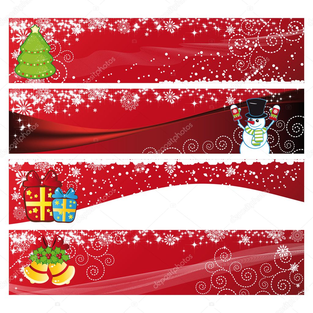 Vector Christmas Horizontal Banner Stock Vector Image by ©OlgaYakovenko ...