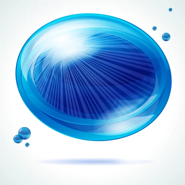 Levendige blauwe zeepbel. — Stockvector