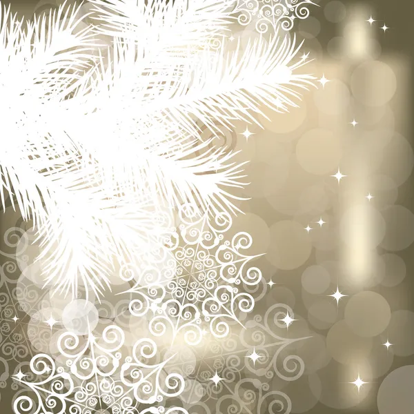 クリスマスの木の枝で冬の背景 — ストックベクタ