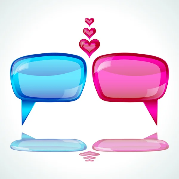 Liefde chat icon - vector achtergrond — Stockvector