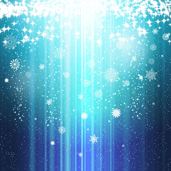 Luz abstrato fundo de Natal com neve e as estrelas —  Vetores de Stock