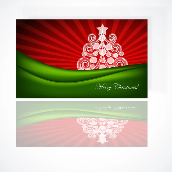 Krásný vánoční dárek karta, vektorové ilustrace. — Stockový vektor