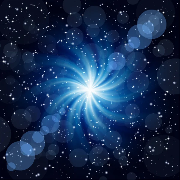 Fond bleu foncé avec grand tourbillon Star . — Image vectorielle