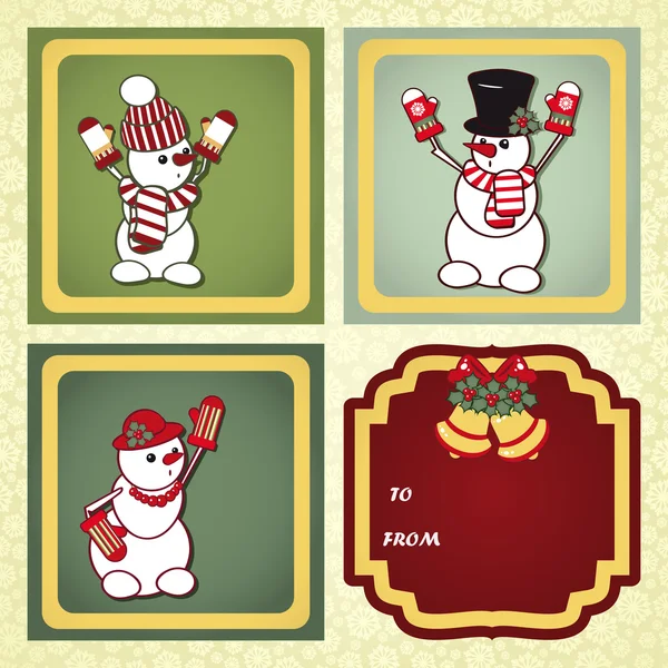 Etiquetas de regalo de Navidad con elementos de la decoración de Navidad . — Archivo Imágenes Vectoriales