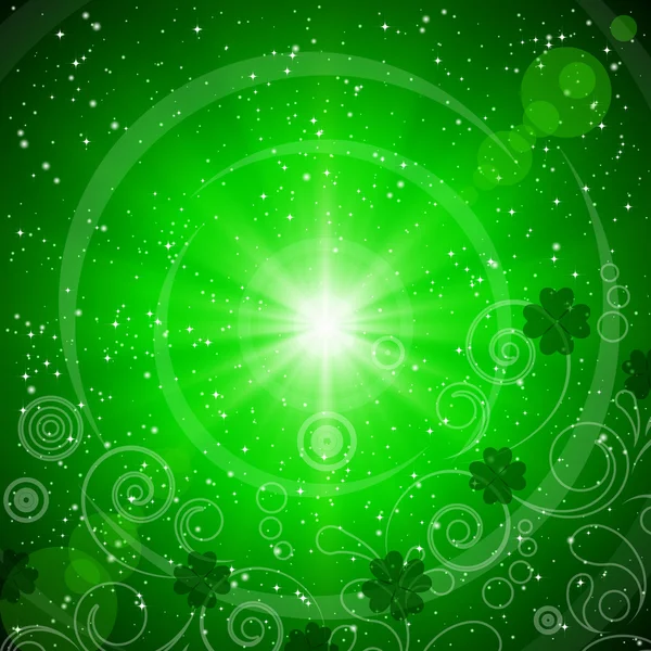 圣帕特里克的抽象绿色背景 — 图库矢量图片