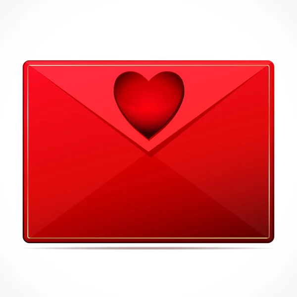 Egy szerelmes levelet, egy szívvel. vektor kép. — Stock Vector