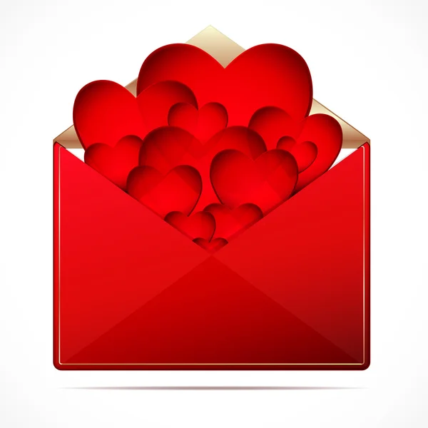 Любовное письмо с сердечками. Векторное изображение . — стоковый вектор