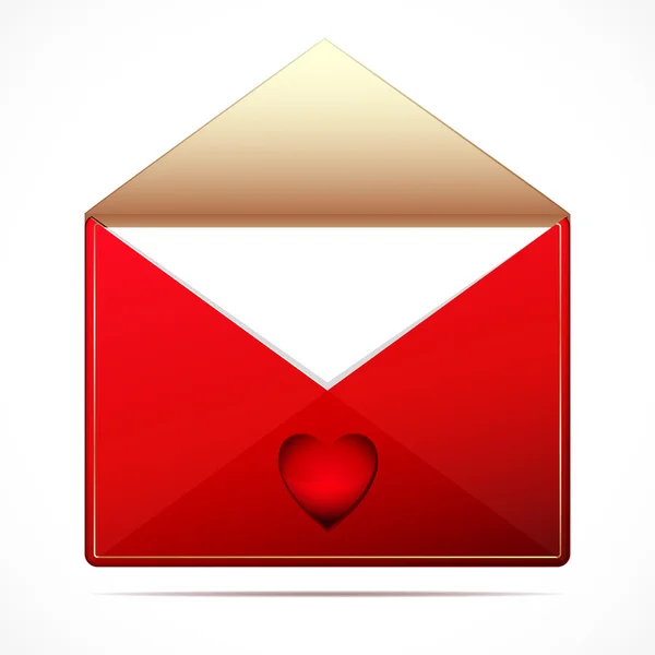 Egy Szerelmes Levelet Egy Szívvel Vektor Kép — Stock Vector