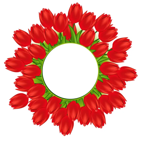 Vector Illustration Red Tulips Gradient Meshes — Stock Vector