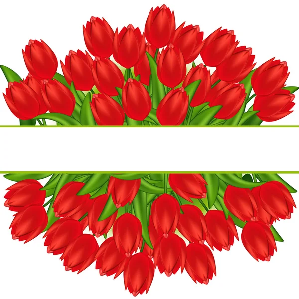 Ilustración Vectorial Tulipanes Rojos Mallas Gradiente — Vector de stock