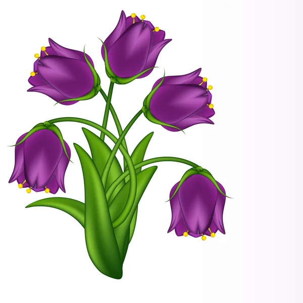 Ilustración vectorial de campanas lila. Mallas de gradiente . — Vector de stock