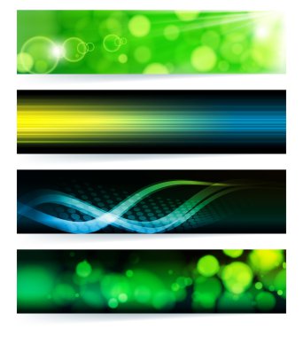 Vector set of abstract banners. Green Design. EPS10 Vector Backgr clipart