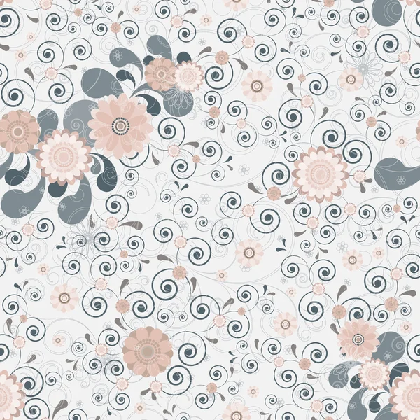 Blumen Nahtlosen Hintergrund Von Eleganten Farben Vektorillustration — Stockvektor