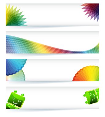 Multicolor gamut banner design in eps10 vector format. clipart