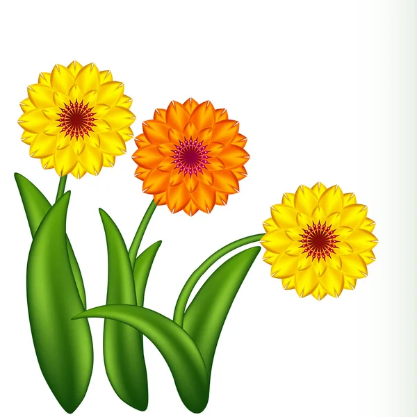 Ilustracja Wektorowa Słoneczny Kwiatów Siatki Gradientu — Wektor stockowy