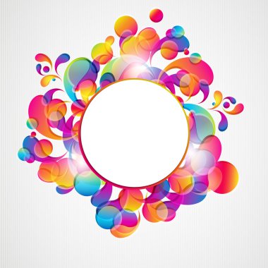 Abstract background with bright circles and teardrop-shaped arch clipart