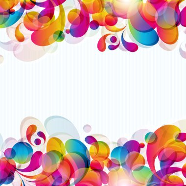 Abstract background with bright circles and teardrop-shaped arches. clipart