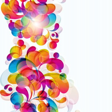 Abstract background with bright circles and teardrop-shaped arch clipart